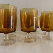 8 orange-yellow glasses Luminarc France