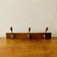 Vintage wooden wall coat rack - triple hook