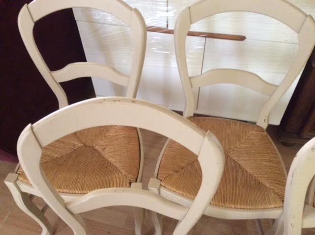 Lot de 5 chaises en chêne cérusé