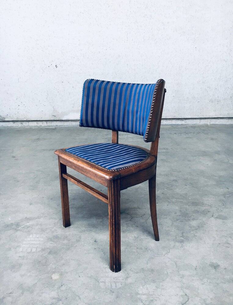 Set of Art Deco Curved Back Side Chairs, France, 1930s