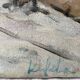 Old painting snow landscape signed