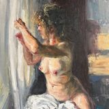 Tableau nu féminin «entre les voiles »