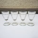 4 anciens verres à liqueur de style bistrot