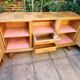 Magnifique grand buffet bas vintage en bois