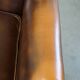 Dark brown cow leather English style armchair
