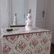 Pair of porcelain bedside feet floral pattern