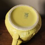 Digoin Sarreguemines yellow earthenware pitcher