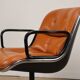 Charles Pollock leather office chair, Knoll edition, 1970