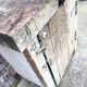 Vintage workbench with vice, old trade furniture