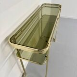 Antique gilt brass console table by Italian designer Milo Baughman for More