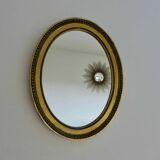 Louis Philippe oval gold wall mirror, 1950s