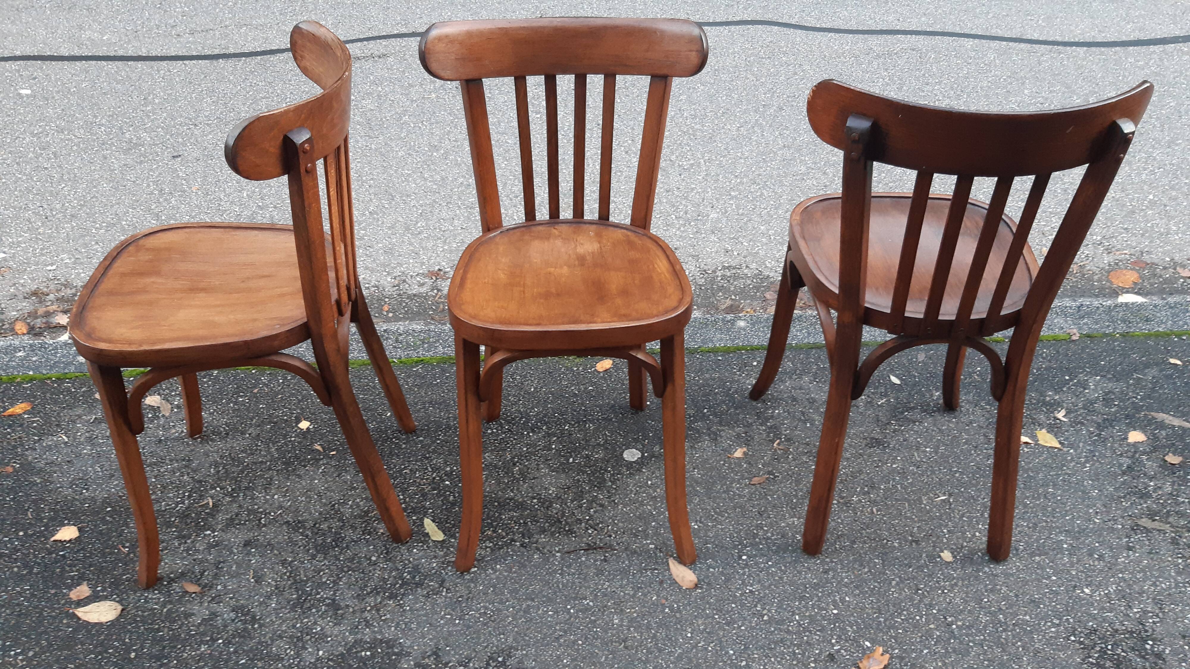 Set of 3 Baumann bistro chairs