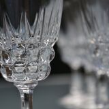 12 antique crystal stemmed glasses