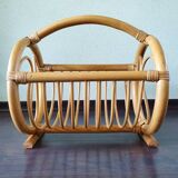 70s bamboo magazine holder