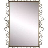 Rectangular mirror from the 1970s with brass surround