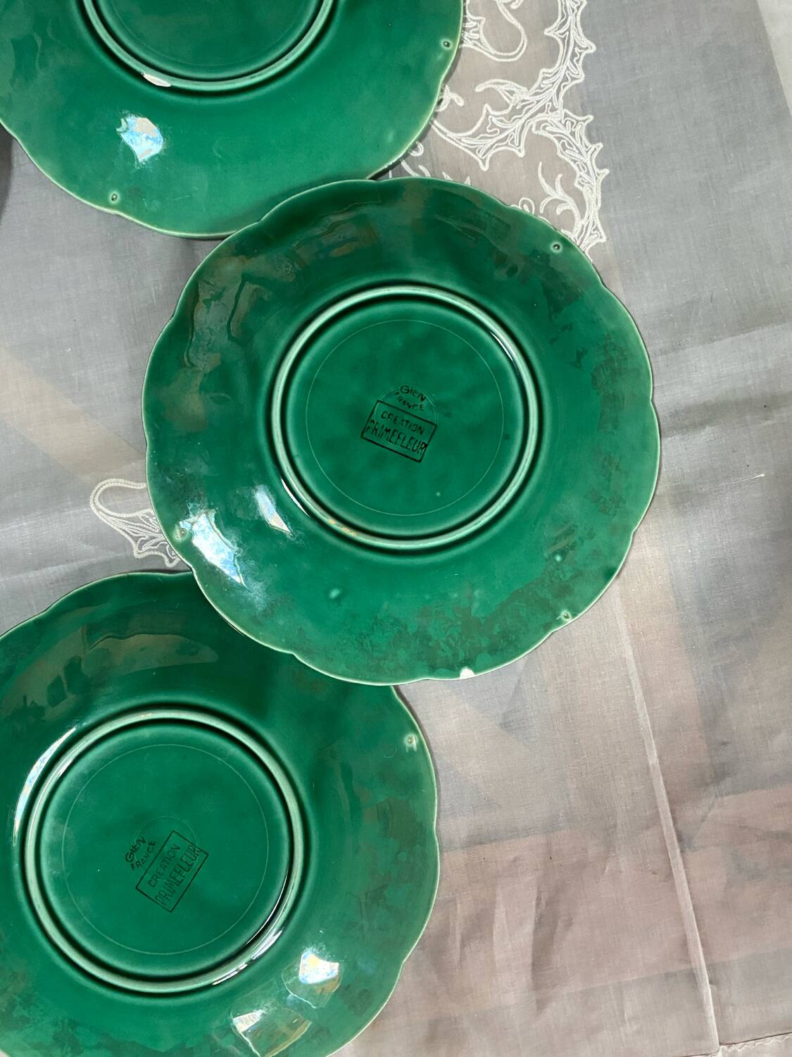 Set of 6 majolica plates from Gien