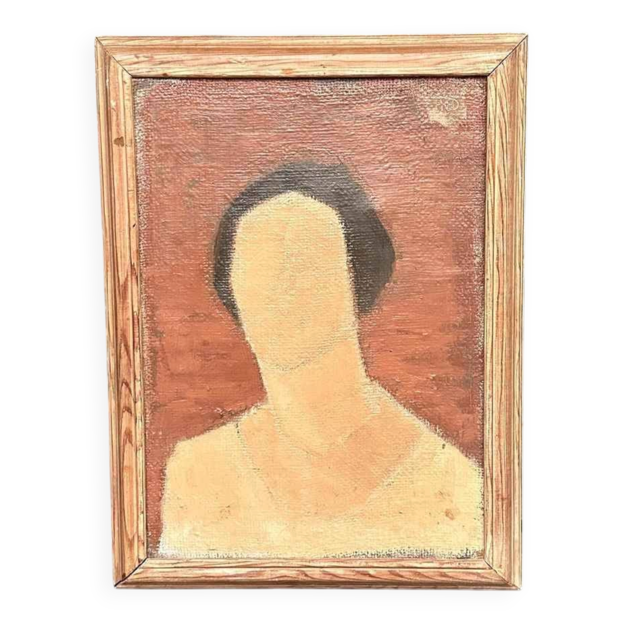 Original Swedish Oil On Canvas – “Portrait” By Fred – Dated 51