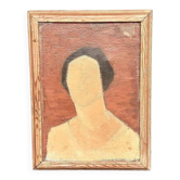 Huile sur toile originale suédoise – « Portrait » par Fred, 1951