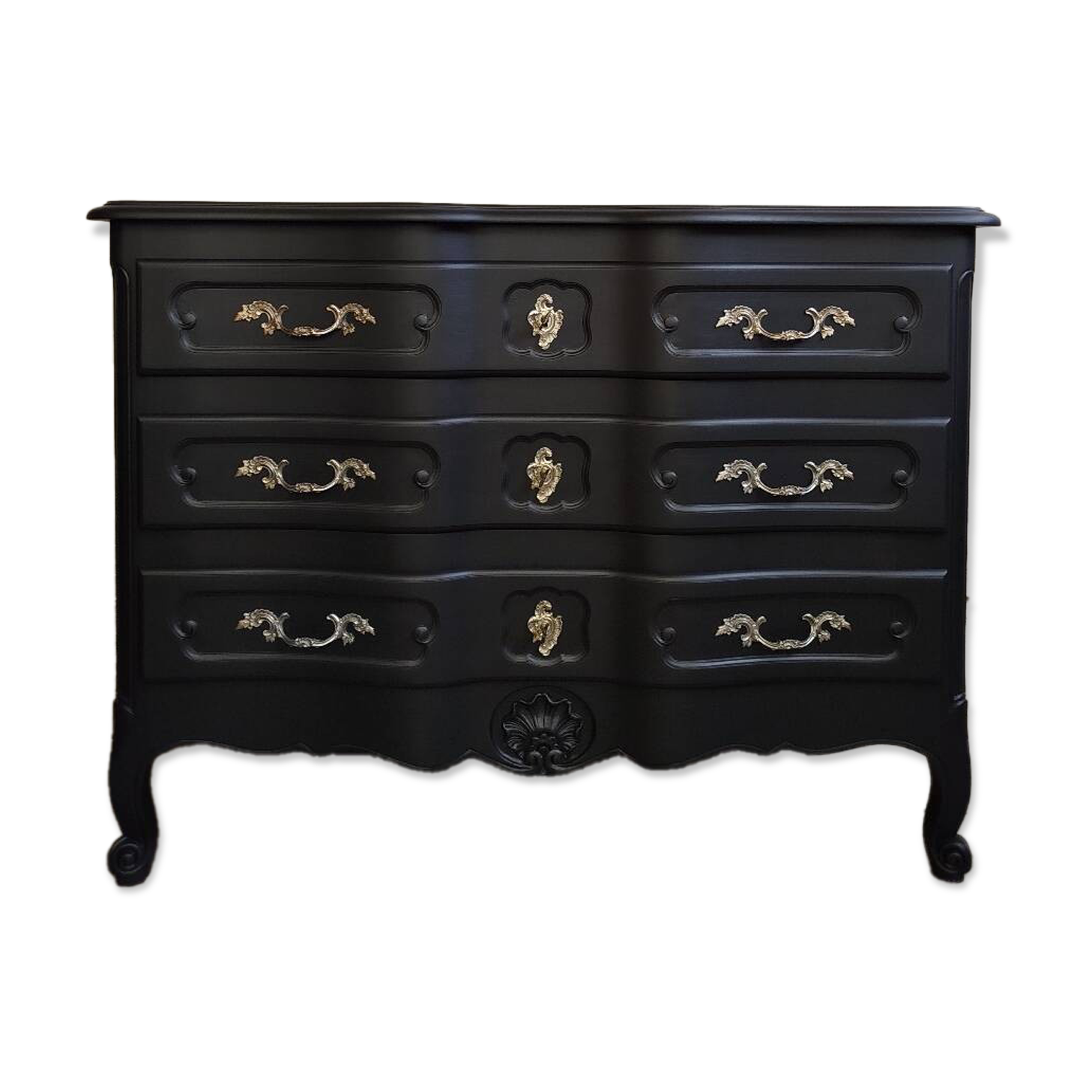 Vintage chest of drawers repainted in black