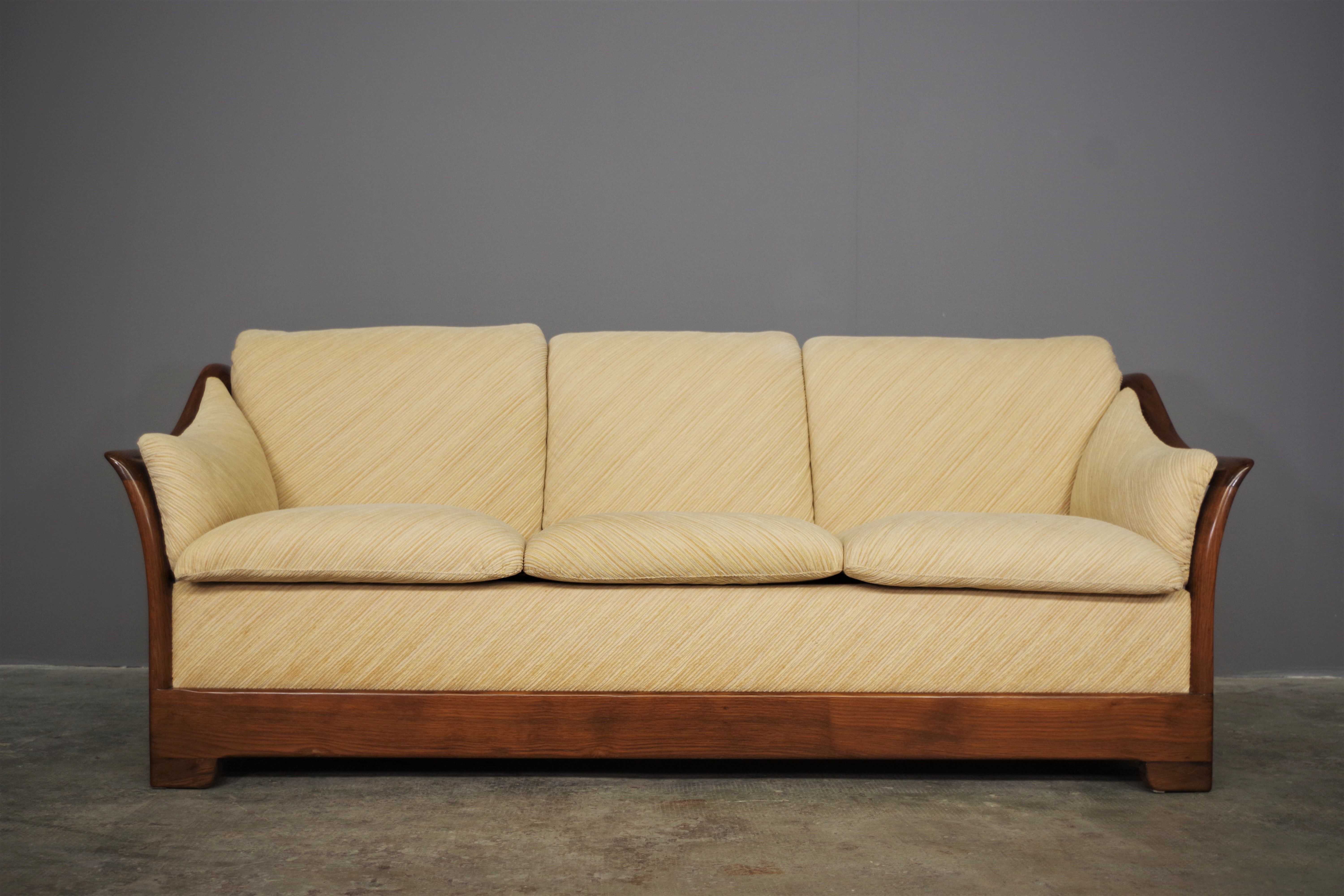 Wooden sofa and armchairs by Mobil Girgi, 70s. Set of 3