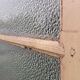 Pair of antique translucent glass sliding doors