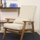 Scandinavian armchair 1960 rounded armrests