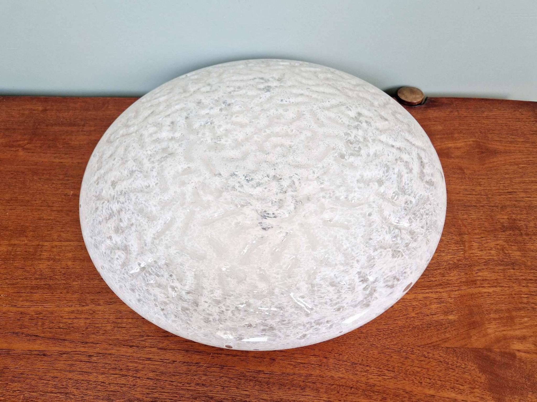 Large frosted glass ceiling light (diam 45cm), Doria, 1970
