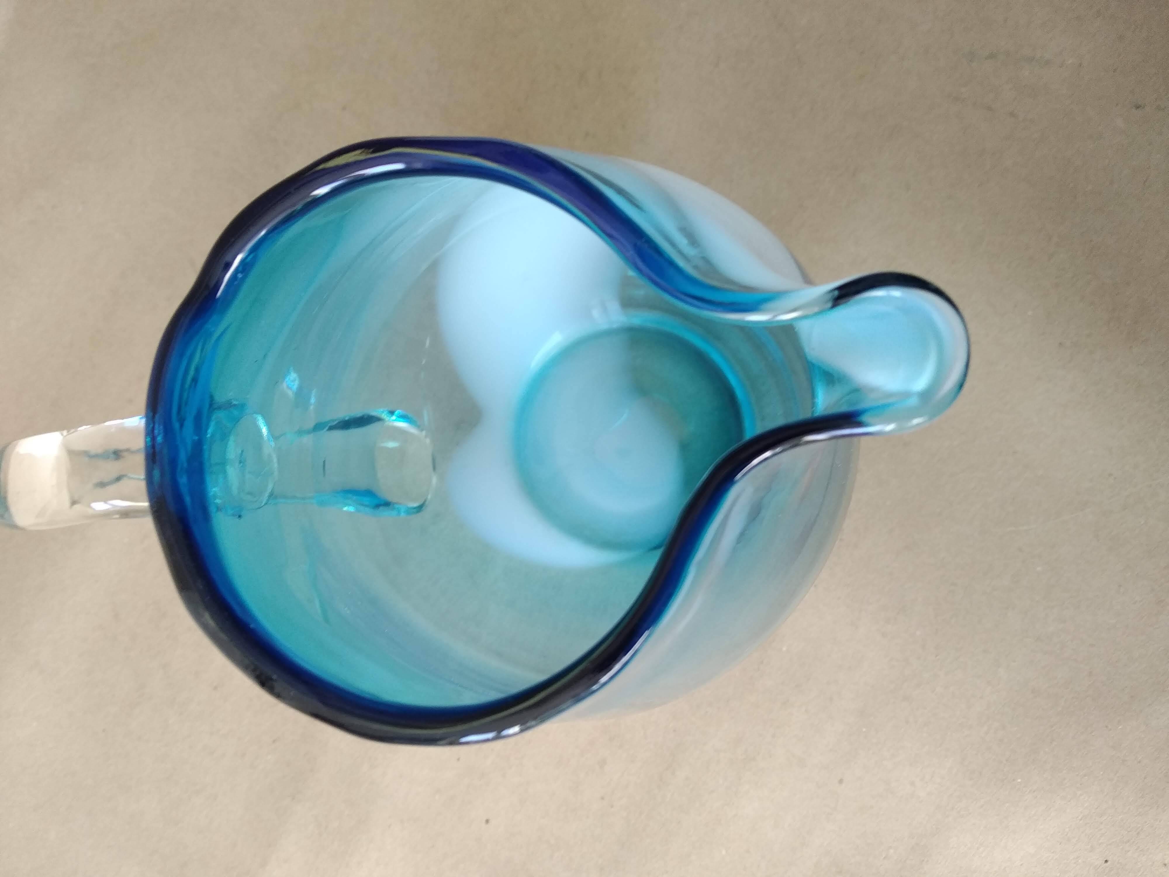 DLG Murano blown glass pitcher
