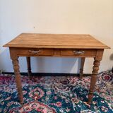 Raw wood farmhouse table