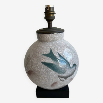 Bing & Grondahl art deco cracked porcelain lamp