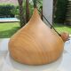 Scandinavian metal pendant light with a faux wood finish, 1980s.