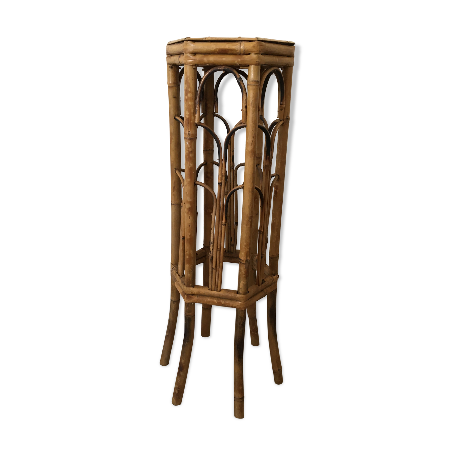 Old bamboo side table
