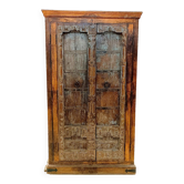 Old Rajasthani wardrobe - exotic wood, made from antique Indian door