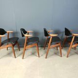 Vintage Cowhorn Dining Chairs by Tijsseling Meubelfabriek, Hulmefa, 1960s,