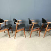Vintage Cowhorn Dining Chairs by Tijsseling Meubelfabriek, Hulmefa, 1960s,