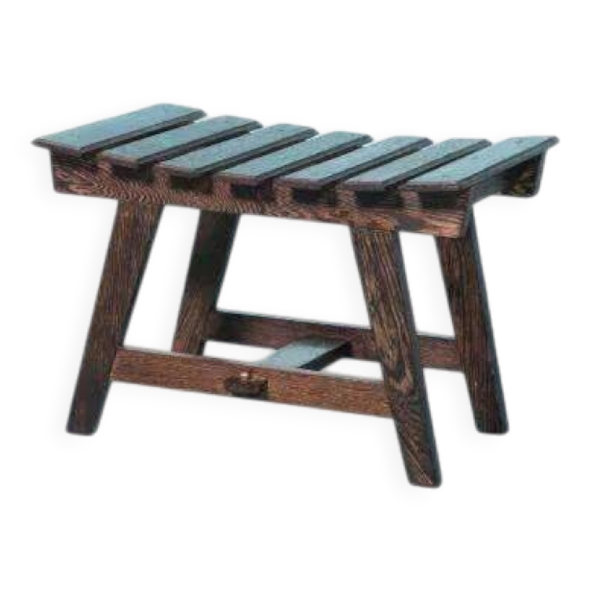 Bohemian footrest in wenge, 1970s Japandi stool