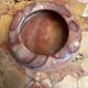 Antique reddish marble ashtray D 12 cm
