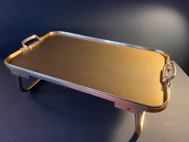 Plateau lit pliant doré vintage Kaymet, 1950