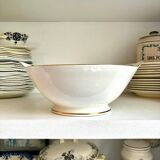 Pillivuyt white and gold porcelain eared salad bowl, "Eva" service
