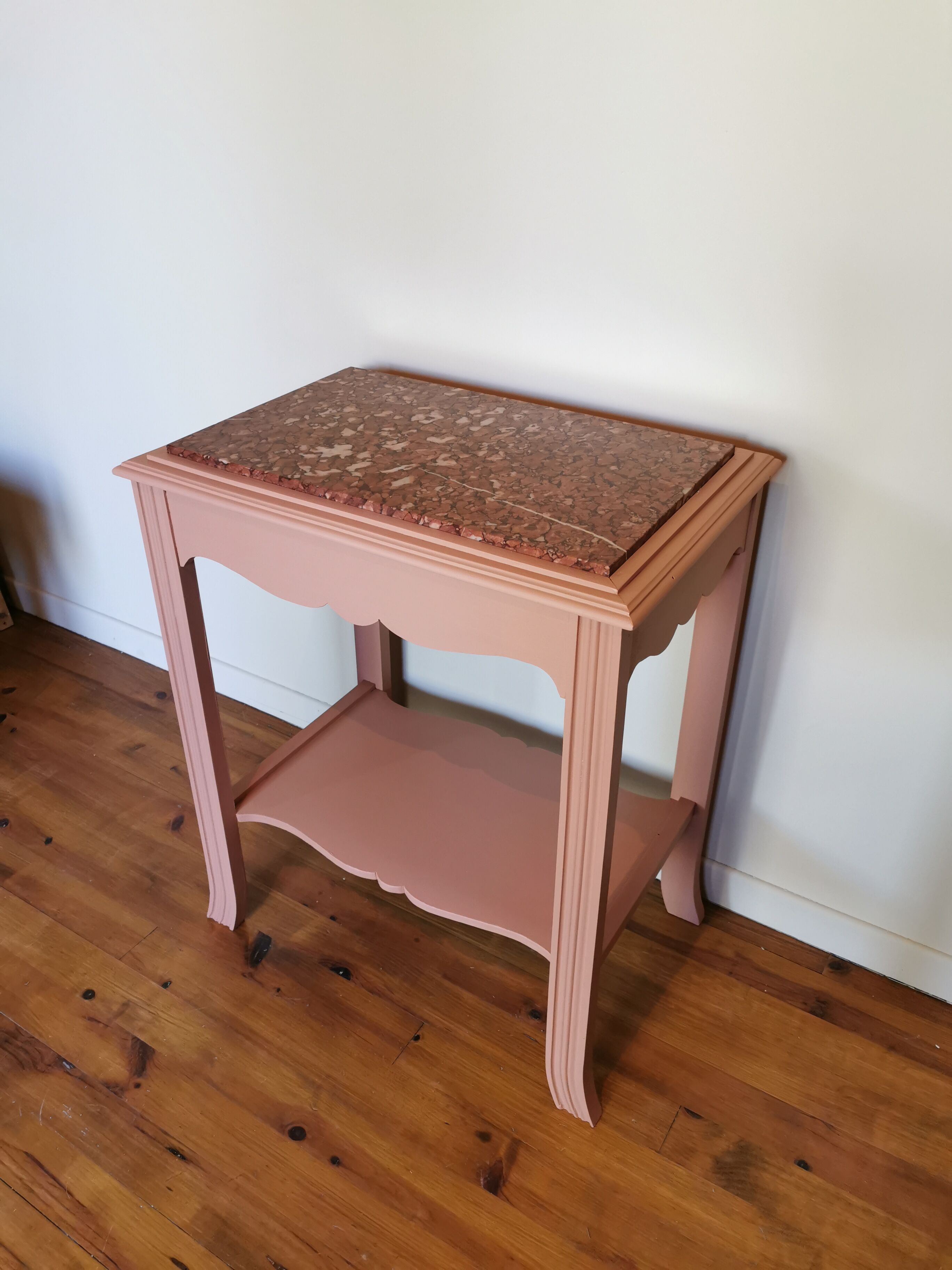 Powder pink art deco pedestal table