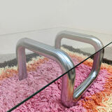 Vintage Italian design tube coffee table 1980