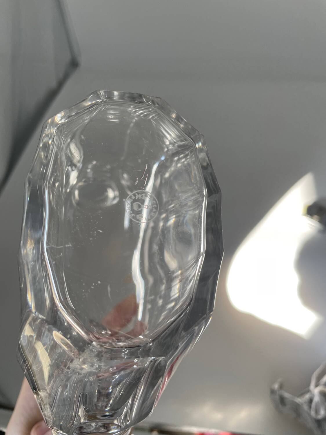 Baccarat, Jacques Adnet cognac carafe in crystal without a stopper.