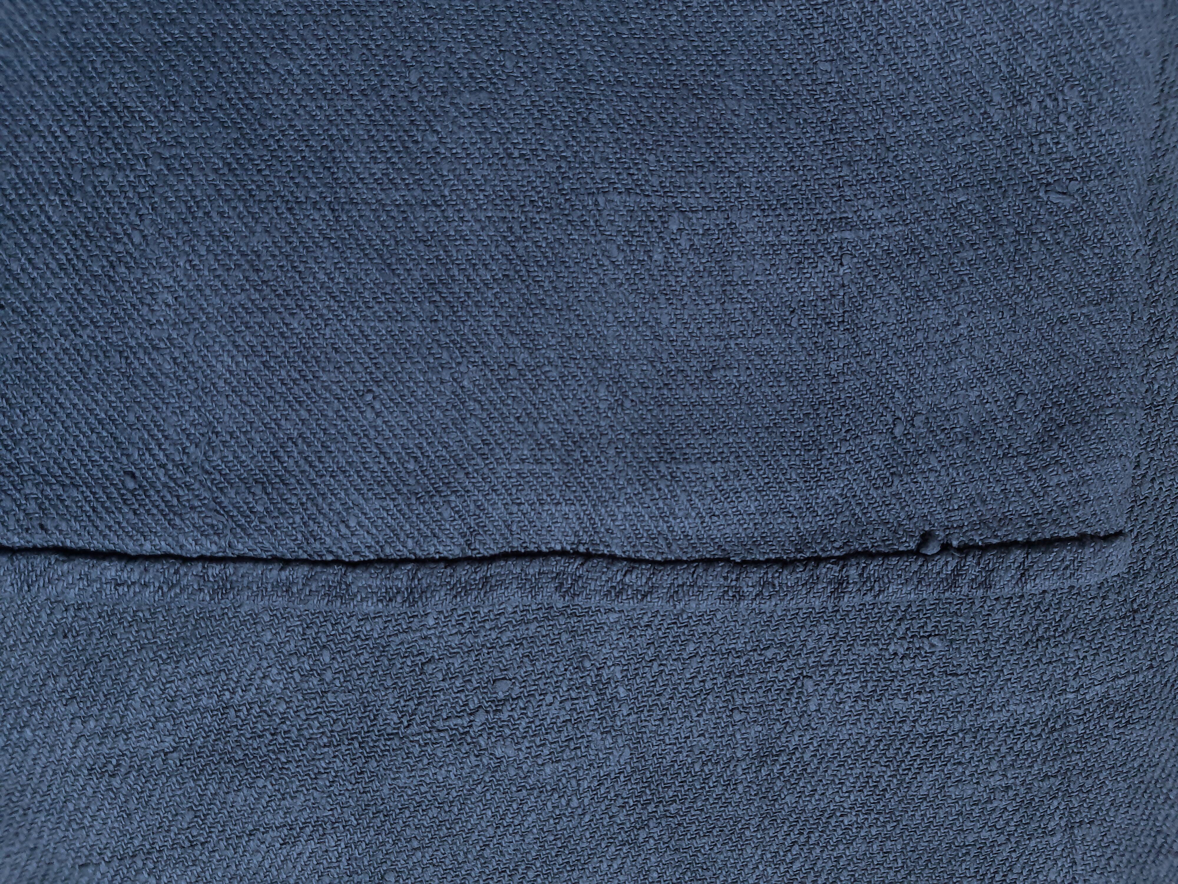 Nappe ancienne indigo en chanvre