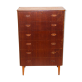 Commode-chiffonnier "Tallboy" en teck, Suède, 1950