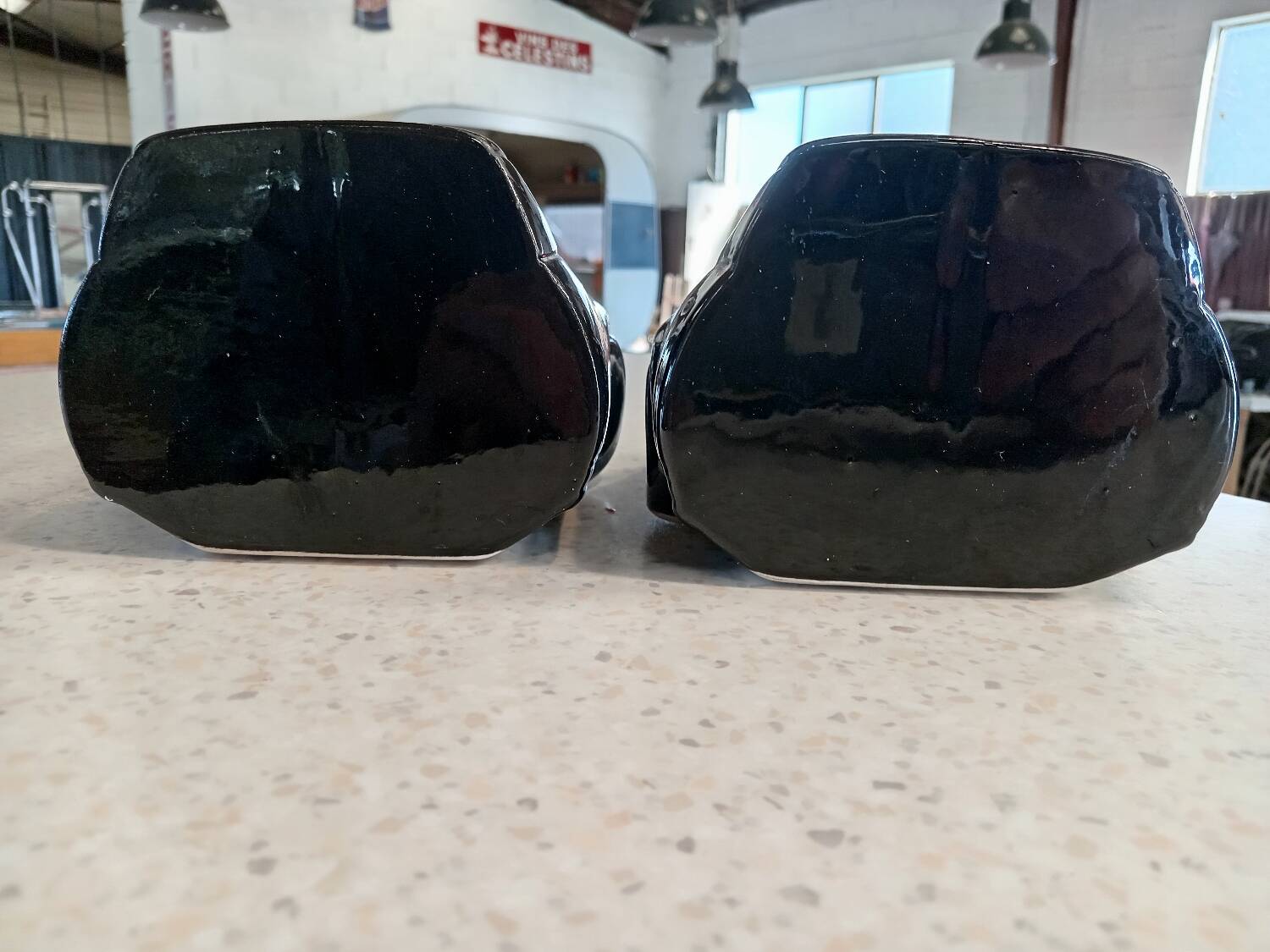 Pair of Porsche 911 earthenware bookends