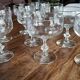 Lot de 10 coupes à champagne vintage en verre pied ciselé