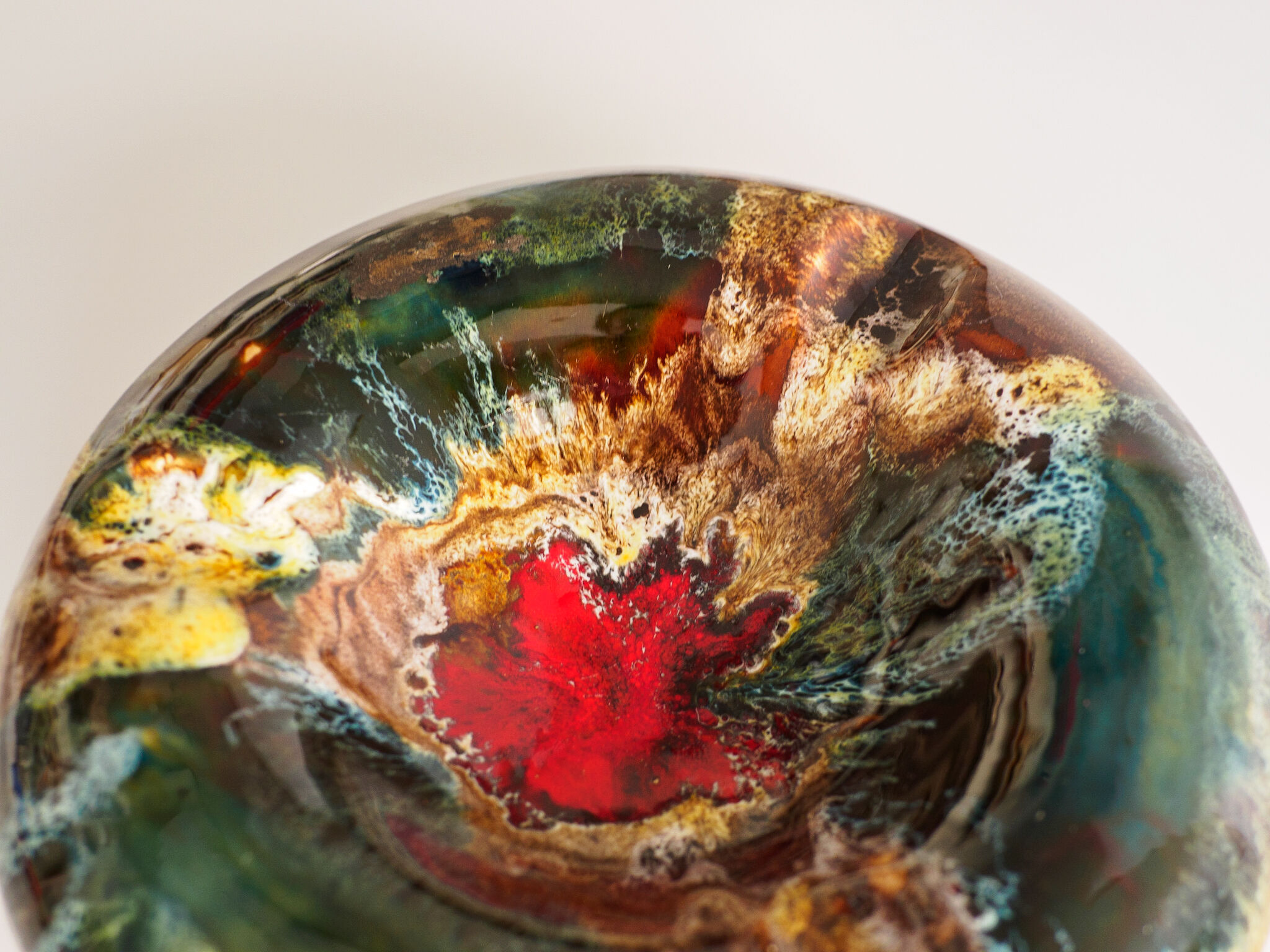 Multicolored ceramic ashtray