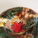 Multicolored ceramic ashtray