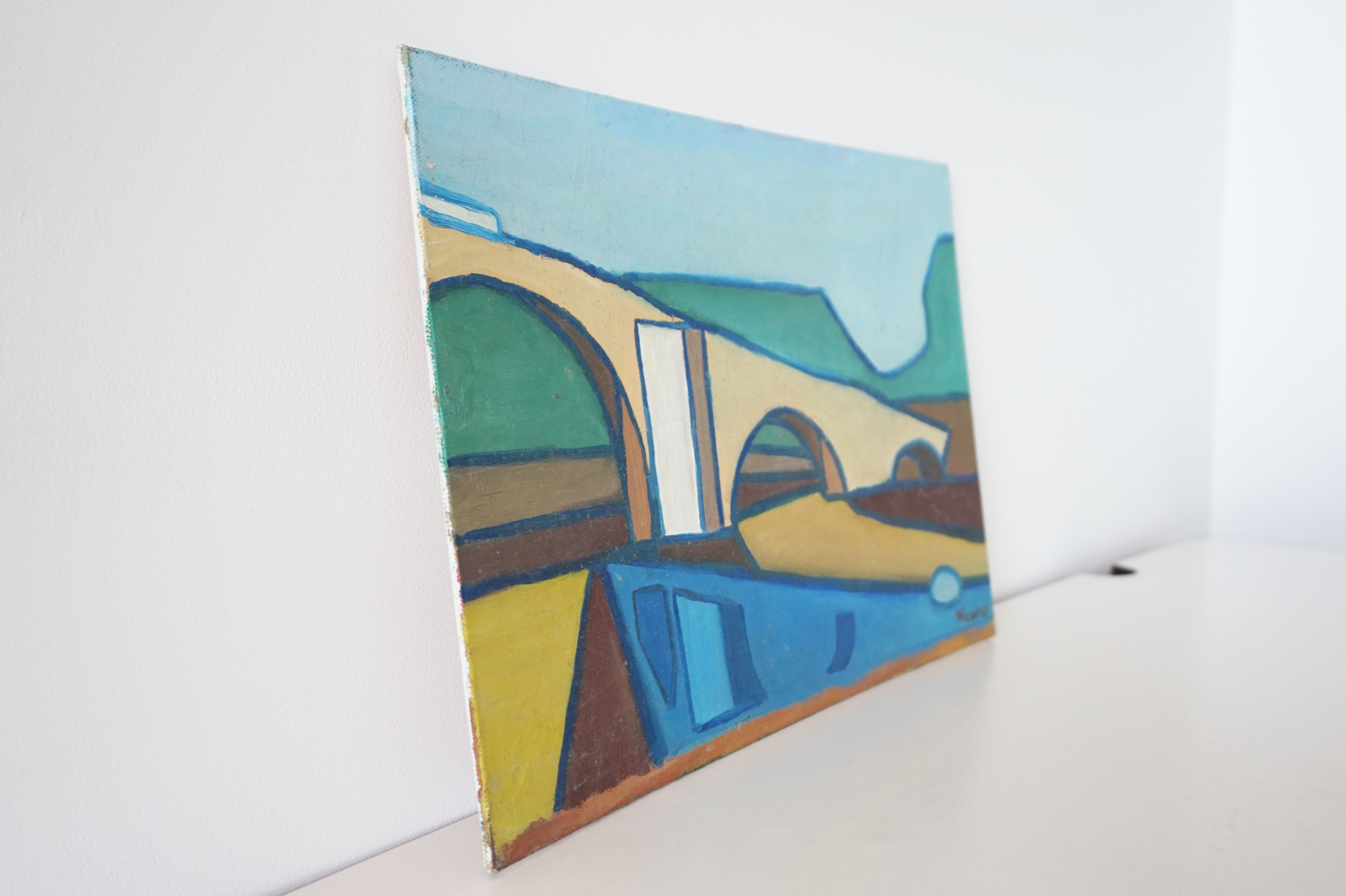 Oil painting painting "Pont roman de mane"
