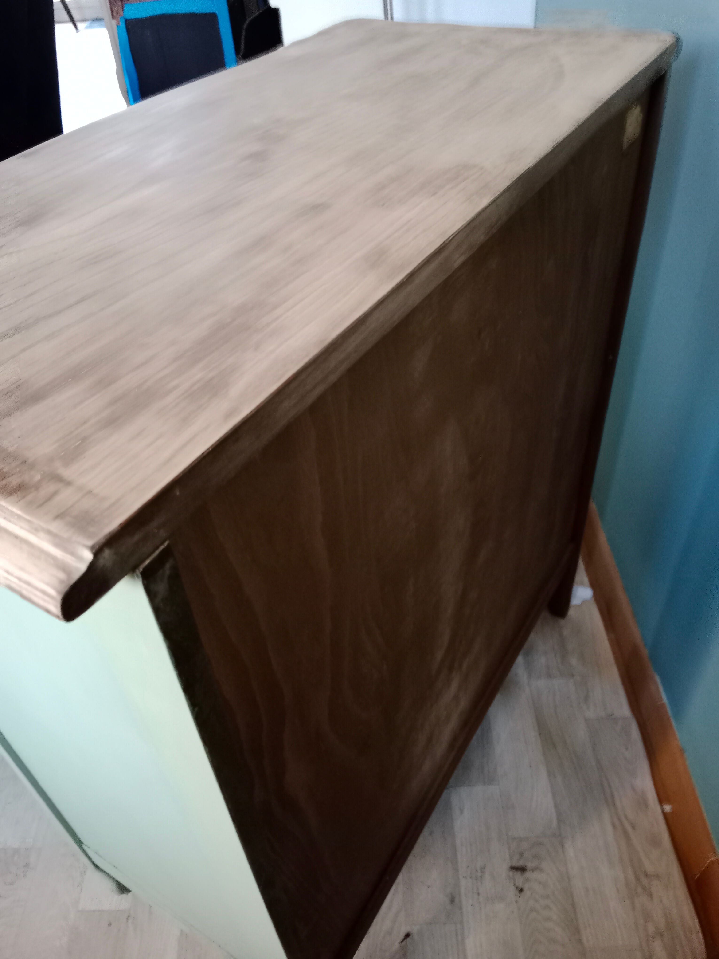 Grey green chest of drawers